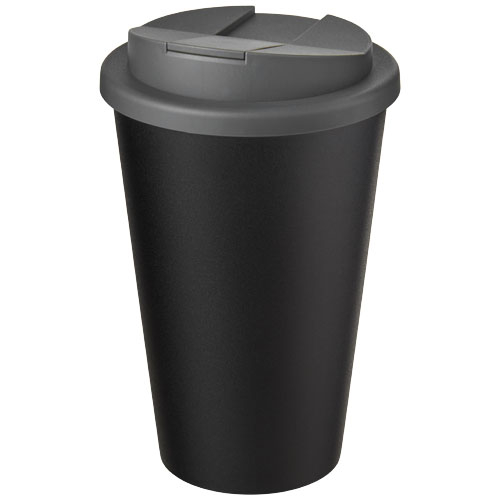 Gobelet recyclé personnalisé 350 ml Americano® Eco Gris et Noir